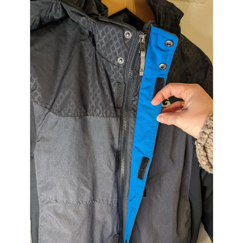 Gerry Boys Hooded Winter Jacket Gray Insulated Zip In System M 10/12